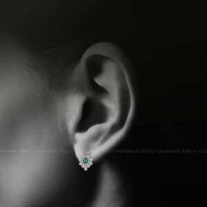 emerald elegance halo studs